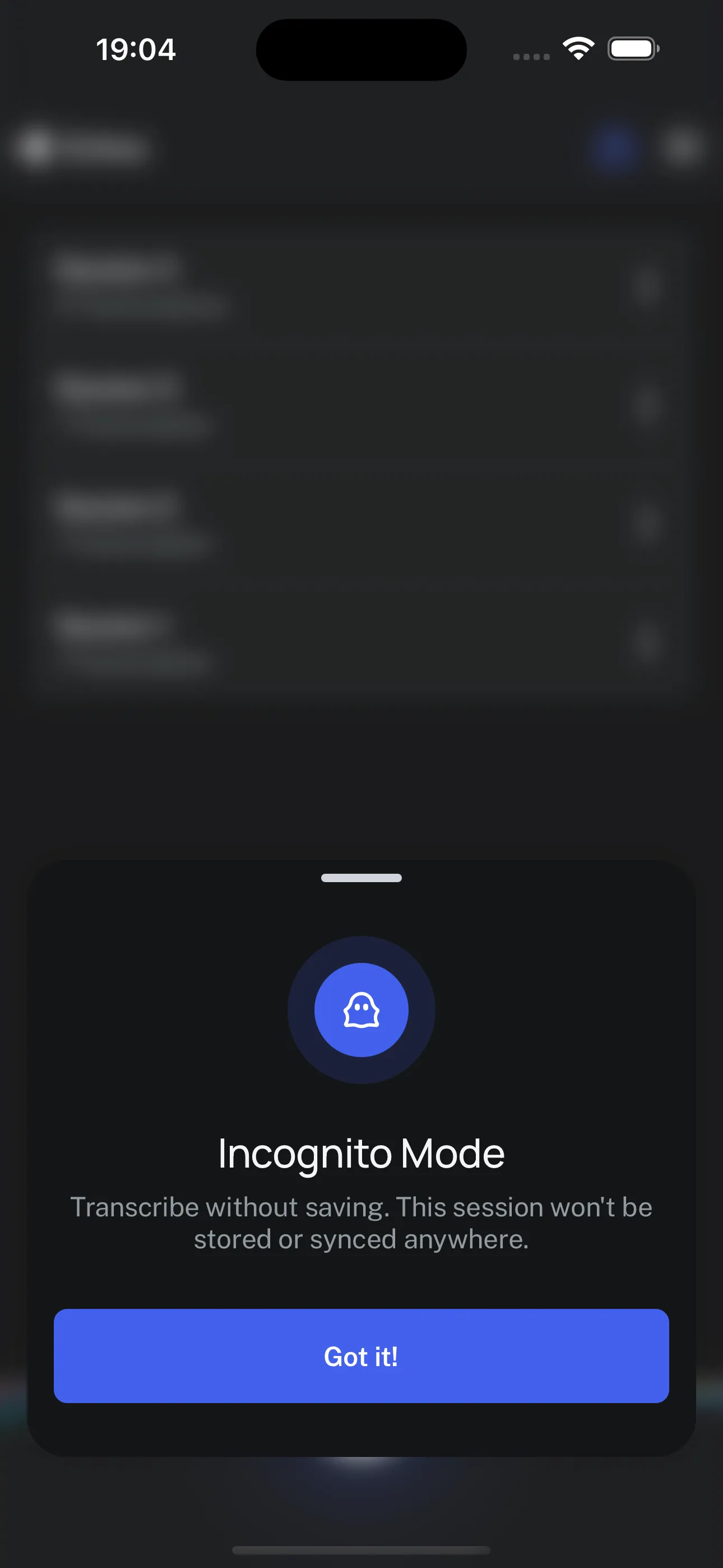 Incognito mode in Echos