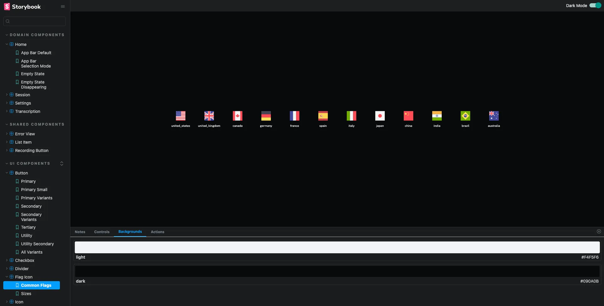 Storybook UI component library for Echos